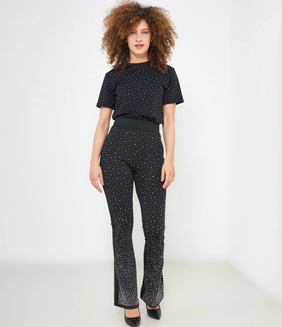 Pantaloni con strass