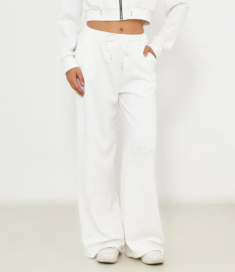 Pantaloni con strass