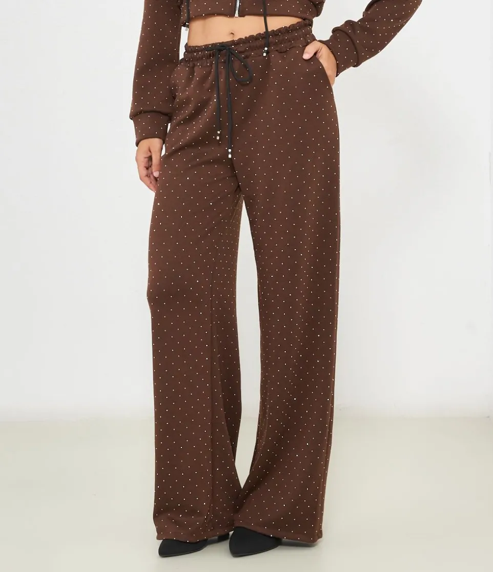 Pantaloni con strass