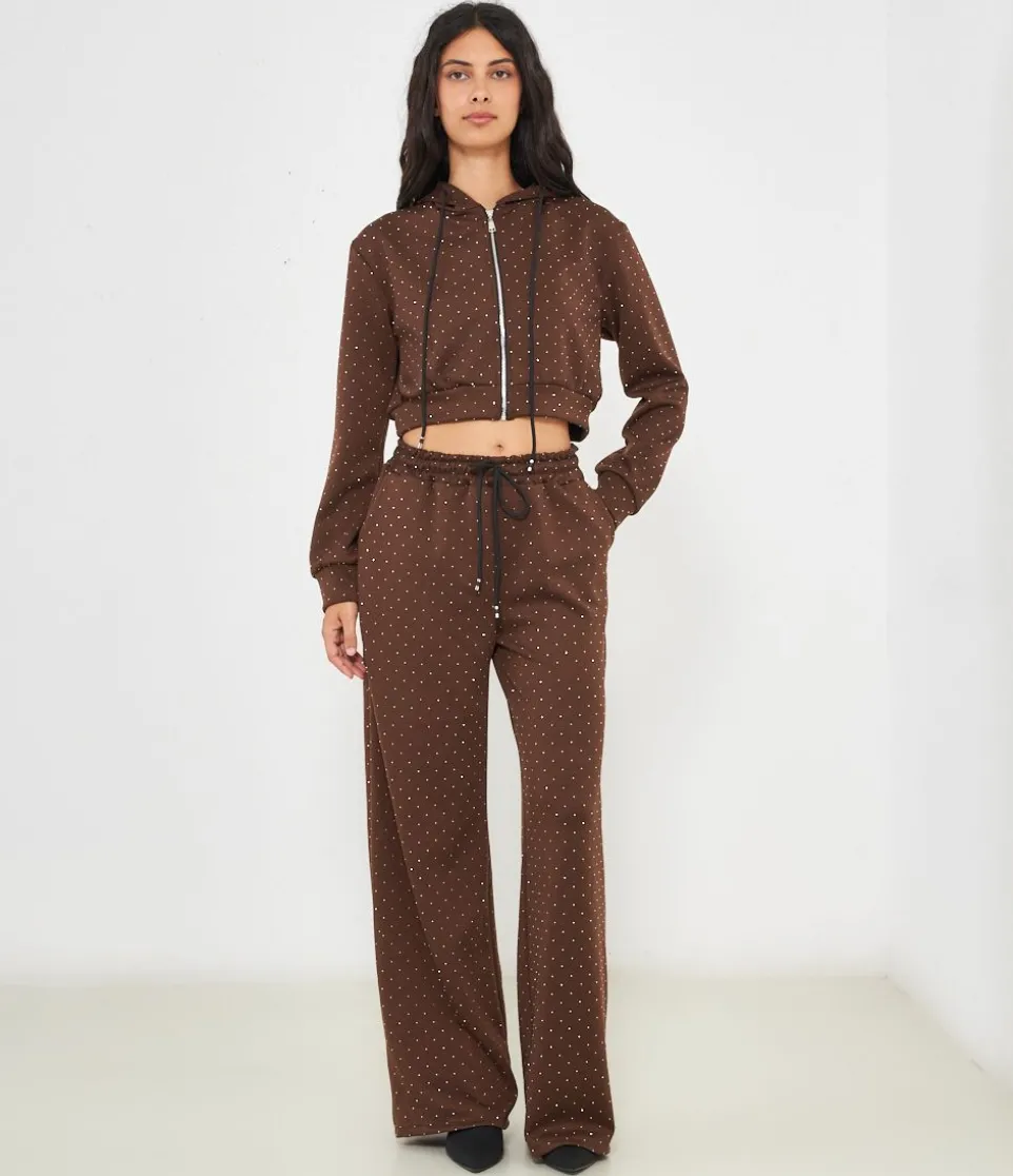 Pantaloni con strass