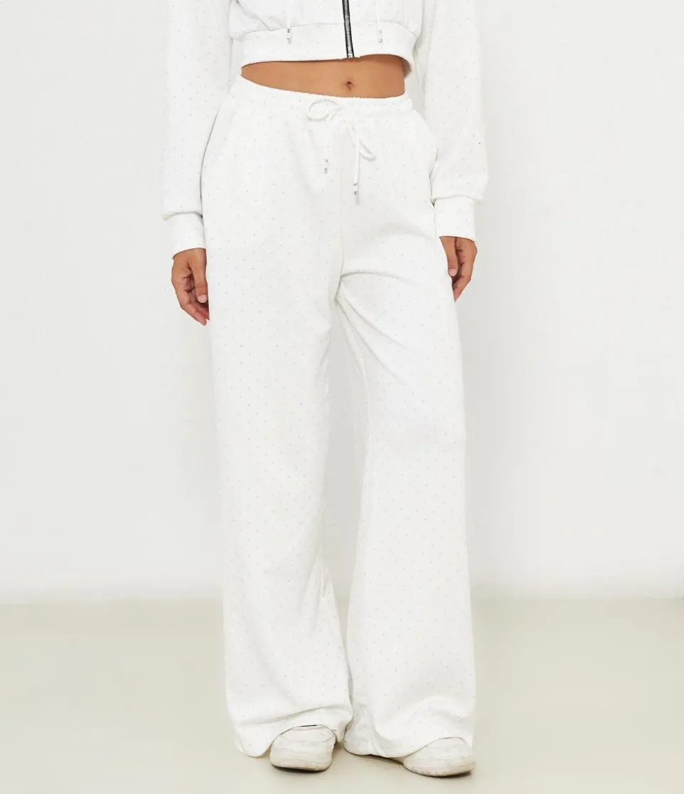 Pantaloni con strass