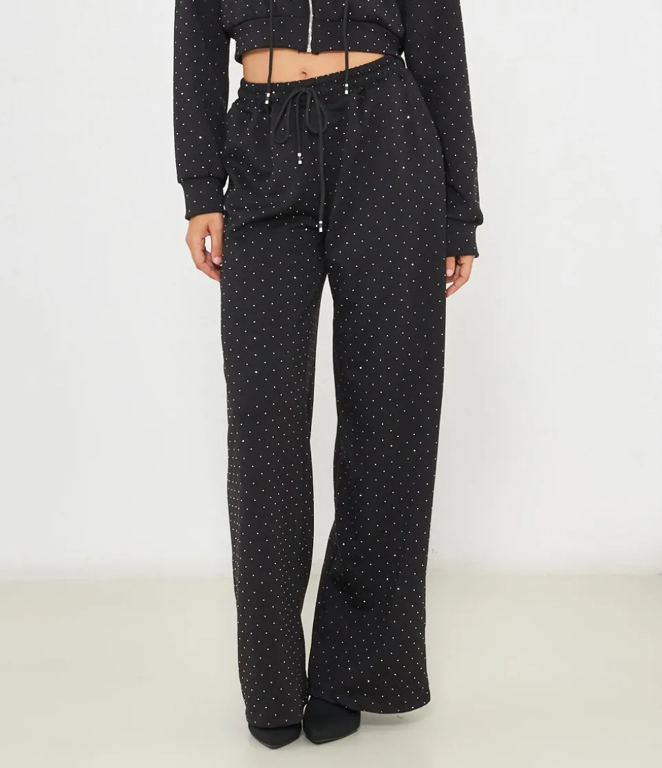 Pantaloni con strass