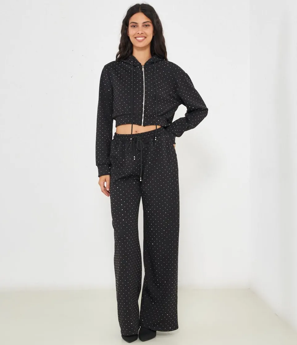 Pantaloni con strass