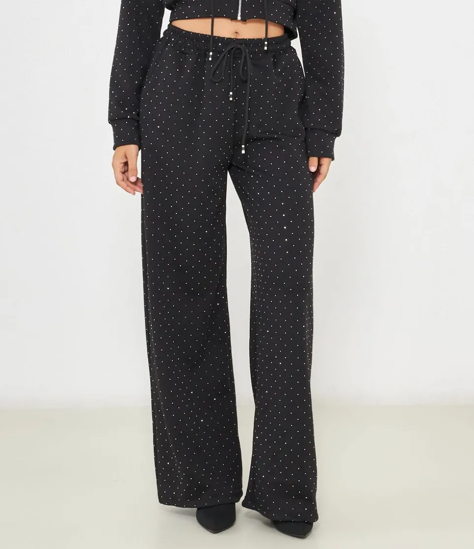 Pantaloni con strass