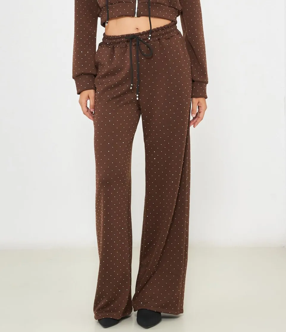 Pantaloni con strass