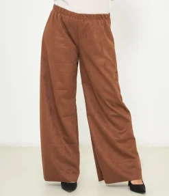 Pantaloni effetto camoscio