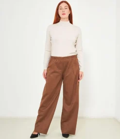 Pantaloni effetto camoscio