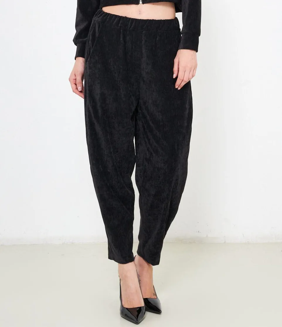 Pantaloni effetto camoscio