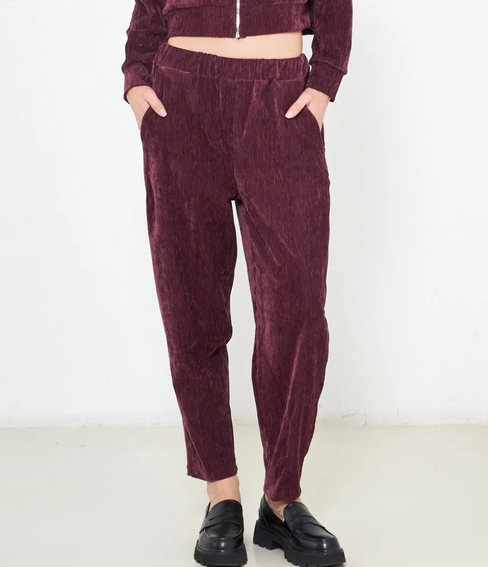 Pantaloni effetto camoscio