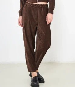 Pantaloni effetto camoscio