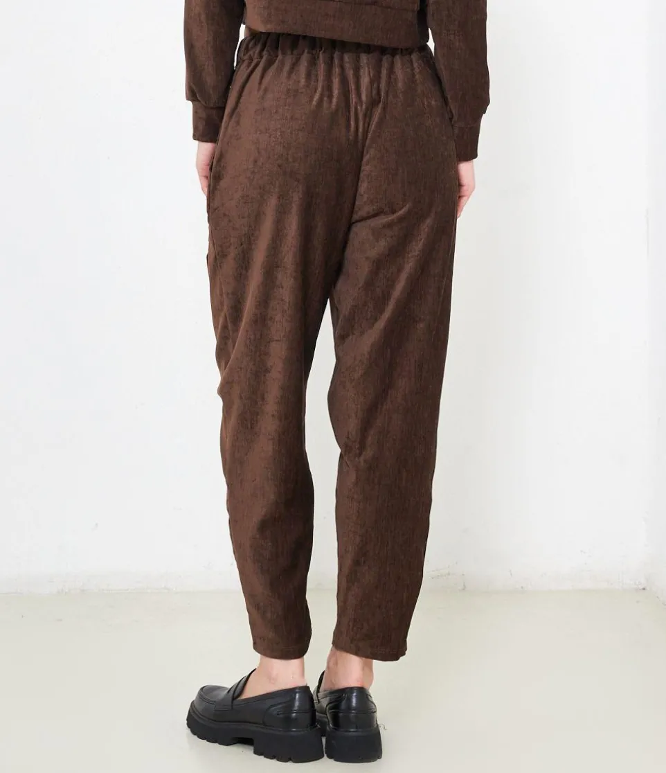 Pantaloni effetto camoscio