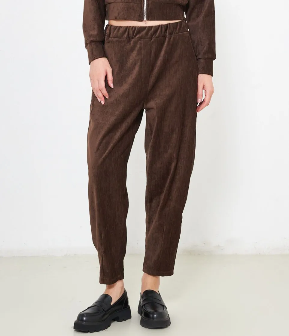 Pantaloni effetto camoscio