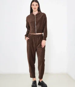 Pantaloni effetto camoscio