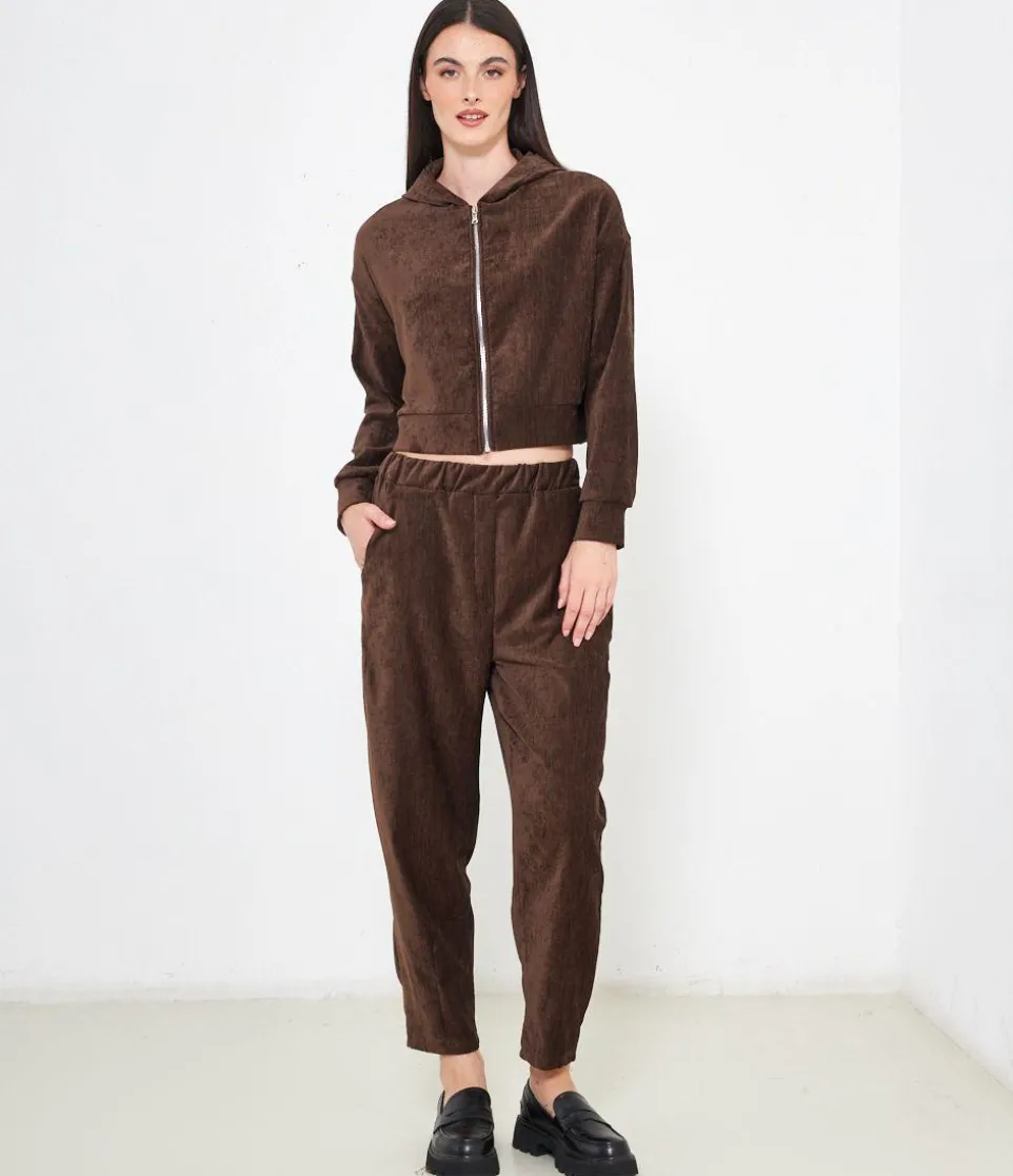 Pantaloni effetto camoscio