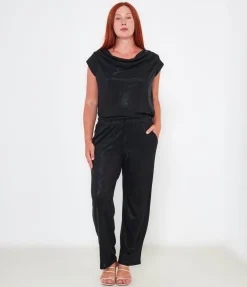 Pantaloni effetto laminato