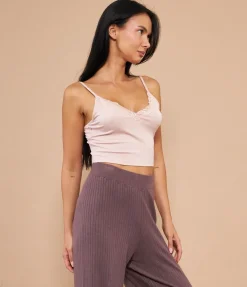 Top crop con pizzo