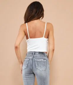 Top crop con pizzo