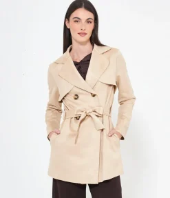 Trench effetto camoscio