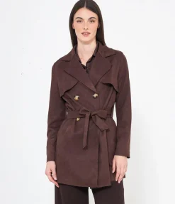 Trench effetto camoscio