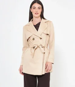 Trench effetto camoscio