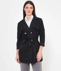 Trench effetto camoscio