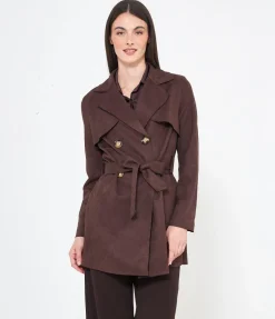 Trench effetto camoscio