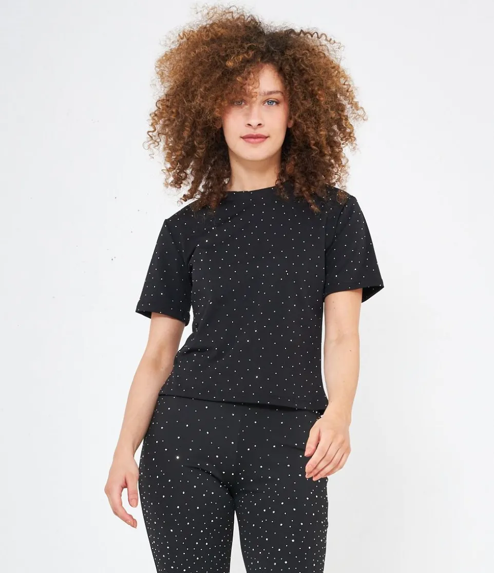 T-shirt con strass
