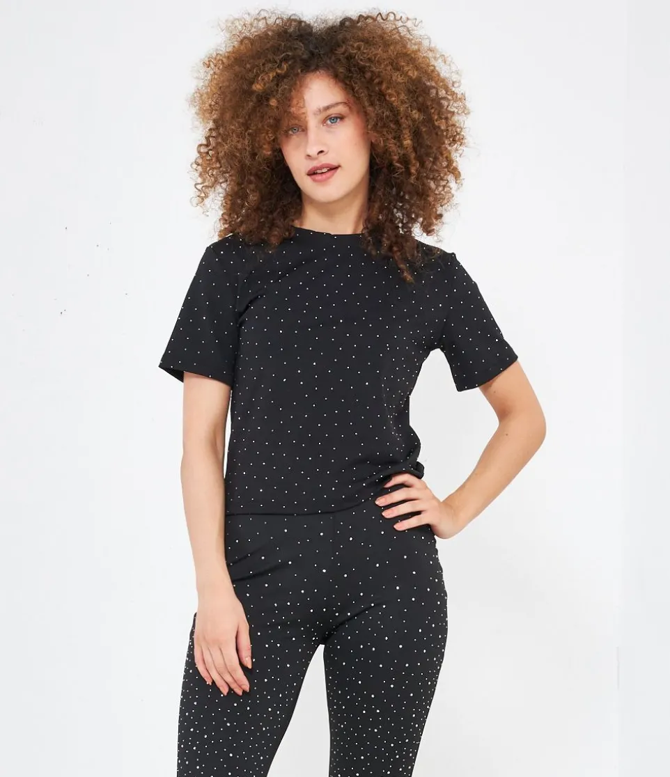 T-shirt con strass