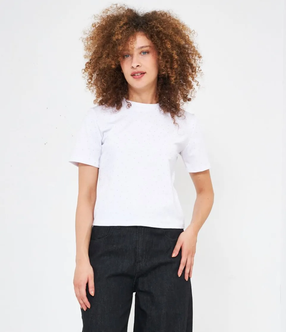 T-shirt con strass
